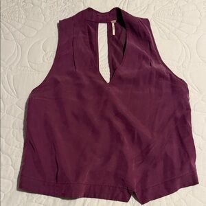 Free People Plum V-Neck Blouse